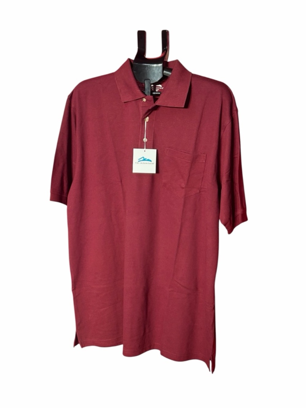 Tri-Mountain Men’s Burgundy Polo Shirt with Pocket Size 2XL NWT